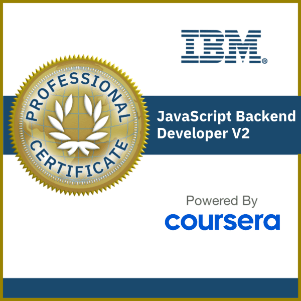 IBM JavaScript Backend Developer Professional Certificate V2 Credly Badge