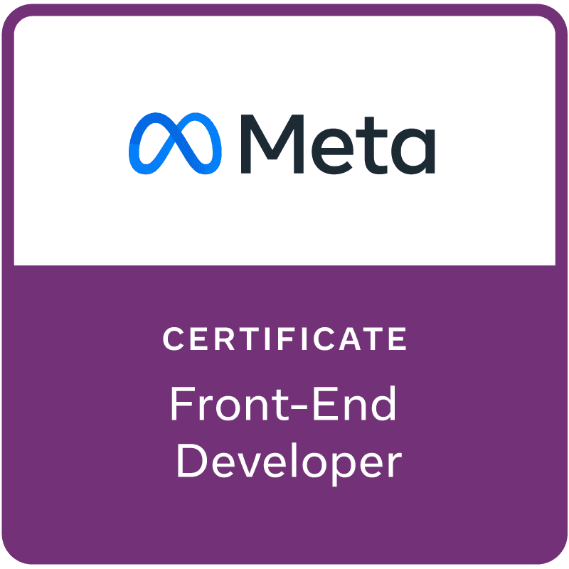 Meta Front-End Developer Certificate Credly Badge